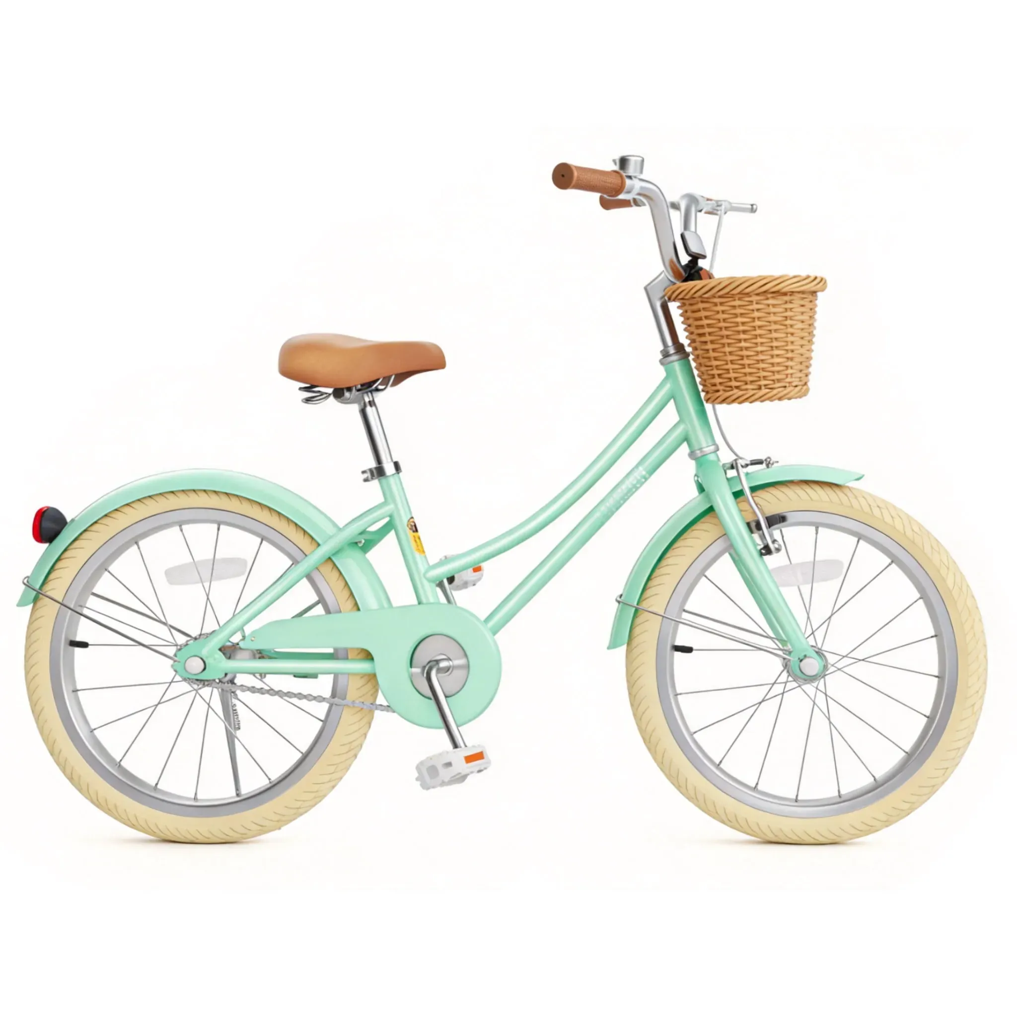 20 inch Girls Bike for 8-12 Years Old, Kid Bicycle with Wicker Basket & Lightweight & Adjustable Seat Height